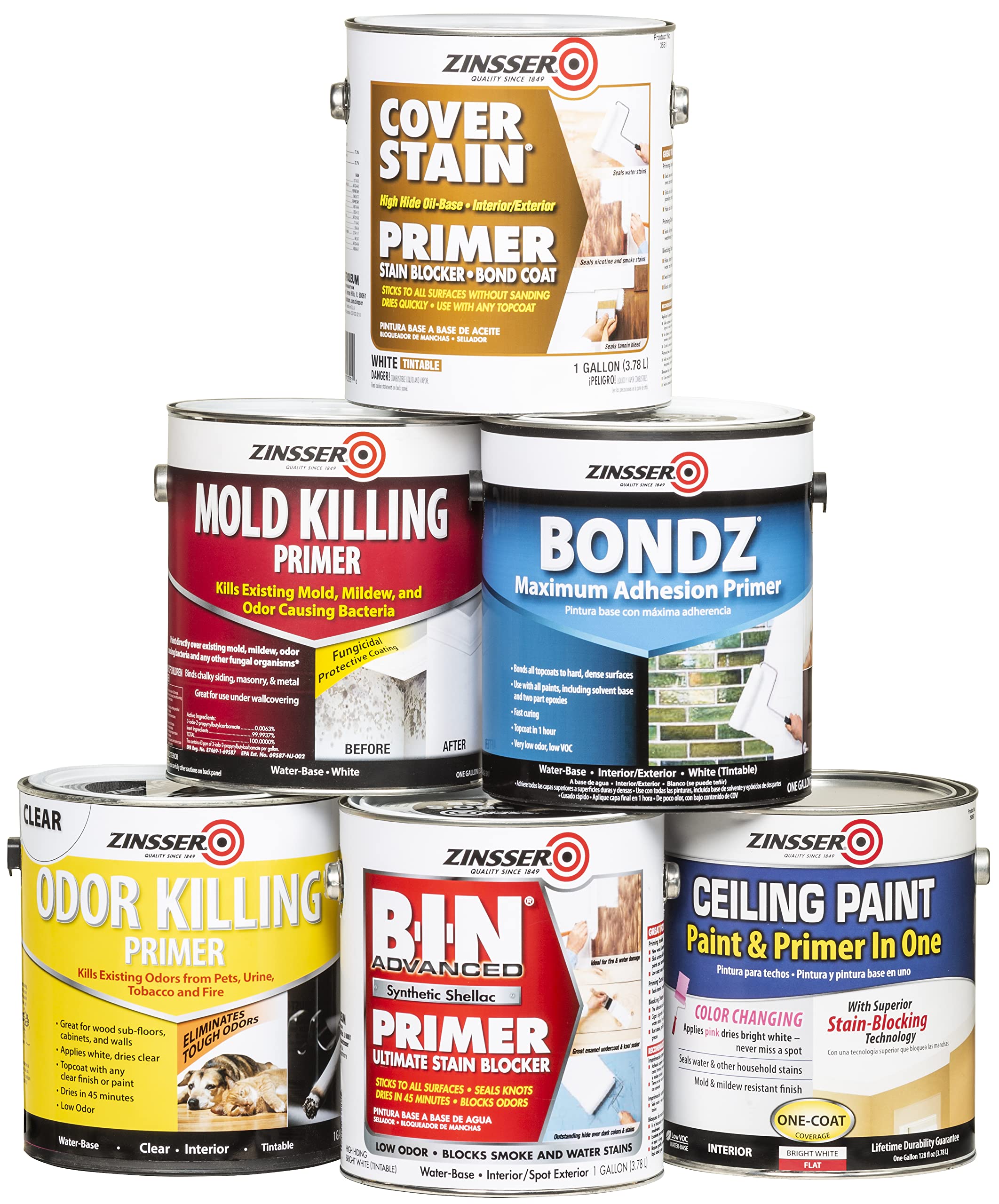 Zinsser 260967-2PK Ceiling Paint and Primer in One, Gallon, White